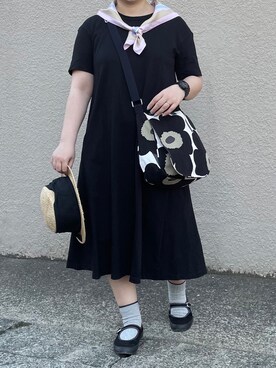 「GUコーデ」｜「アイテム（バレエシューズ）」を使った、maru☺︎さん（レディース・153cm）の春コーディネート