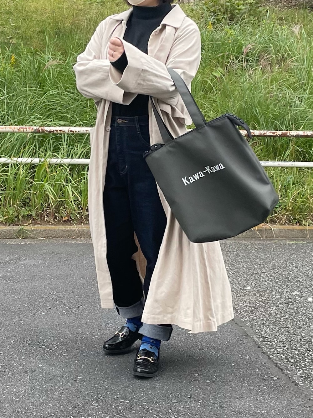 極美品 kawa-kawa カワカワ WET トートバッグ M ブラック Kawa-Kawa