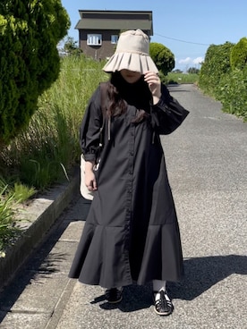 「NEUNA（ヌナ）のアイテム（ハット）」を使った、maru☺︎さん（レディース・153cm）の夏コーディネート
