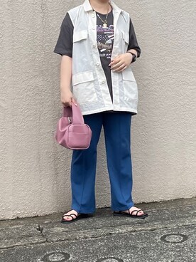「Ungrid（アングリッド）のイーグルプリントTee（Tシャツ/カットソー）」を使った、maru☺︎さん（レディース・153cm）の夏コーディネート