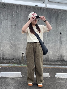 「GU（ジーユー）のアイテム」を使った、maru☺︎さん（レディース・153cm）の夏コーディネート