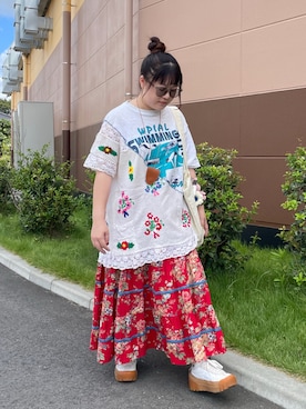 「アイテム（サングラス）」を使った、maru☺︎さん（レディース・153cm）の秋コーディネート