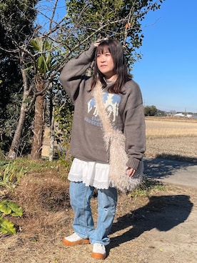 「ONCILY（オンシェリー）のアイテム」を使った、maru☺︎さん（レディース・153cm）の冬コーディネート