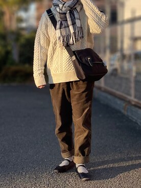 「チェック柄に恋してる」｜「アイテム（その他シューズ）」を使った、maru☺︎さん（レディース・153cm）の冬コーディネート