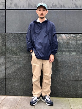「BEAMS PLUS（ビームスプラス）のアイテム（ナイロンジャケット）」を使った、マンマミーヤ田口さん（メンズ・171cm）の秋コーディネート