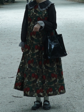 「アイテム（レインシューズ）」を使った、Yuiさん（レディース・158cm）の秋コーディネート