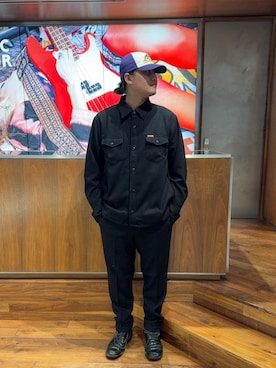 「アイテム（キャップ、パープル系）」を使った、akira_hysさん（メンズ・175cm）の秋コーディネート