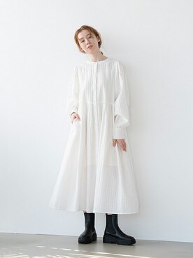 「クリスプ」｜「アイテム（シャツワンピース）」を使った、Crispさん（レディース・160cm）の春コーディネート