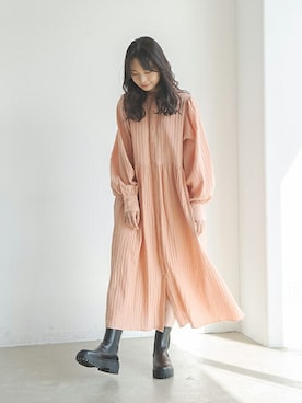 「クリスプ」｜「アイテム（シャツワンピース）」を使った、Crispさん（レディース・161cm）の春コーディネート