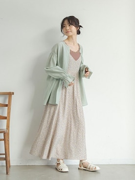 「Crisp（クリスプ）のアイテム（ワンピース）」を使った、Crispさん（レディース・161cm）の春コーディネート