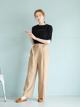 「Crisp（クリスプ）のアイテム（パンツ）」を使った、Crispさん（レディース・160cm）の春コーディネート