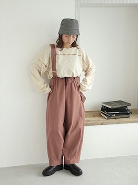 「Crisp（クリスプ）のアイテム（帽子）」を使った、Crispさん（レディース・157cm）の夏コーディネート