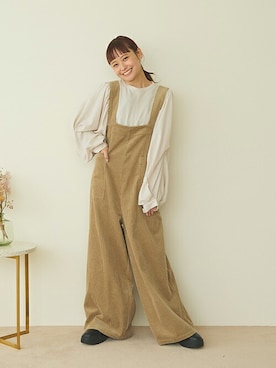 「クリスプ」｜「アイテム（サロペット/オーバーオール）」を使った、Crispさん（レディース・153cm）の秋コーディネート