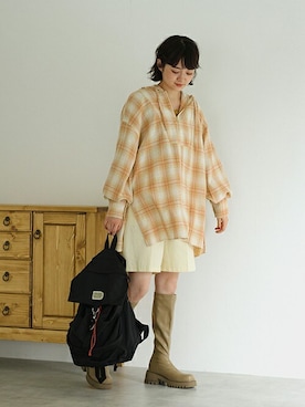 「タックイン」｜Crispさん（レディース・155cm）の秋コーディネート