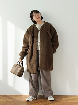 「クリスプ」｜「アイテム（その他アウター）」を使った、Crispさん（レディース・155cm）の冬コーディネート