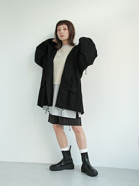 「クリスプ」｜「アイテム（ジャケット/アウター）」を使った、Crispさん（レディース・157cm）の冬コーディネート