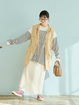 「ナロースカート」｜Crispさん（レディース・155cm）の冬コーディネート