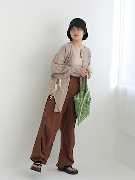 「Crisp（クリスプ）のアイテム（帽子）」を使った、Crispさん（レディース・155cm）の春コーディネート