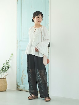 「Crisp（クリスプ）のアイテム（パンツ）」を使った、Crispさん（レディース・155cm）の春コーディネート