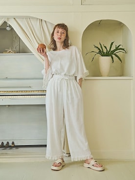 「Crisp（クリスプ）のアイテム（サンダル）」を使った、Crispさん（レディース・160cm）の夏コーディネート