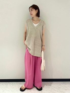 「JOURNAL STANDARD（ジャーナルスタンダード）のアイテム（ベスト）」を使った、kuwaharaさん（レディース・158cm）の夏コーディネート