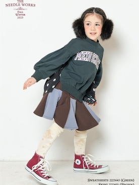 「NEEDLE WORKS（ニードルワークス）のアイテム」を使った、Wonder apartmentさん（キッズ・130cm）の冬コーディネート