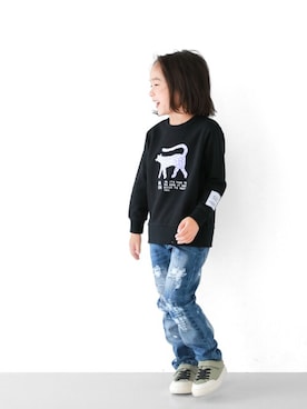 「L.COPECK（エルコペック）のアイテム（パンツ）」を使った、Wonder apartmentさん（キッズ・130cm）の冬コーディネート