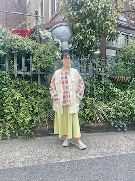 「MANASTASH（マナスタッシュ）のアイテム（ワンピース/ドレス）」を使った、小林さん（レディース・155cm）の春コーディネート