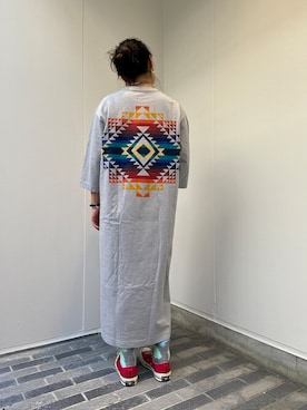 「PENDLETON（ペンドルトン）のアイテム（ワンピース/ドレス）」を使った、小林さん（レディース・155cm）の春コーディネート