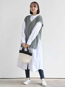 「rps（アールピーエス）のアイテム（シャツワンピース）」を使った、rps_freakさん（レディース・164cm）の春コーディネート