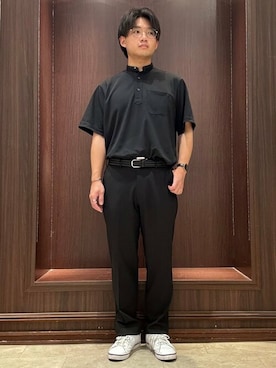 「TAKA-Q（タカキュー）のアイテム（パンツ）」を使った、TAKA-Q スタッフさん（メンズ・170cm）の夏コーディネート