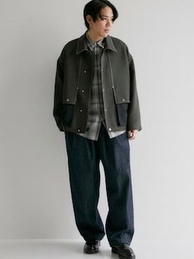 ステッチコンビオーバーブルゾンを使った人気ファッション