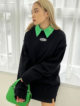 「アイテム（ハンドバッグ、グリーン系）」を使った、EMODA Official_STAFFさん（レディース・153cm）の冬コーディネート