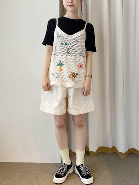 「I am I in fact...（アイアムアイインファクト）のアイテム」を使った、アトリエドゥサボンさん（レディース・153cm）の夏コーディネート