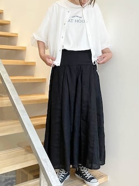 「I am I in fact...（アイアムアイインファクト）のアイテム（ジャケット/アウター）」を使った、アトリエドゥサボンさん（レディース・161cm）の夏コーディネート