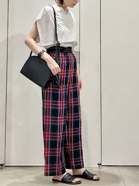 「グルカパンツ」｜アトリエドゥサボンさん（レディース・168cm）の夏コーディネート