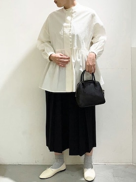 「プリーツ」｜アトリエドゥサボンさん（レディース・158cm）の冬コーディネート