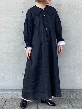 「ジャージーパンツ」｜「アイテム（スリッポン）」を使った、アトリエドゥサボンさん（レディース・156cm）の春コーディネート