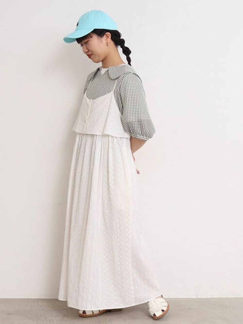 l'atelier du savonレースパッチワーク　ひらひらキャミワンピース l'atelier du savon（アトリエドサボン）の「レースパッチワーク