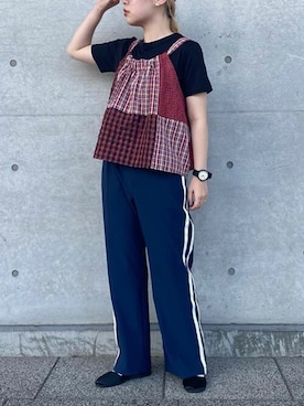 「I am I in fact...（アイアムアイインファクト）のアイテム（パンツ）」を使った、アトリエドゥサボンさん（レディース・156cm）の夏コーディネート