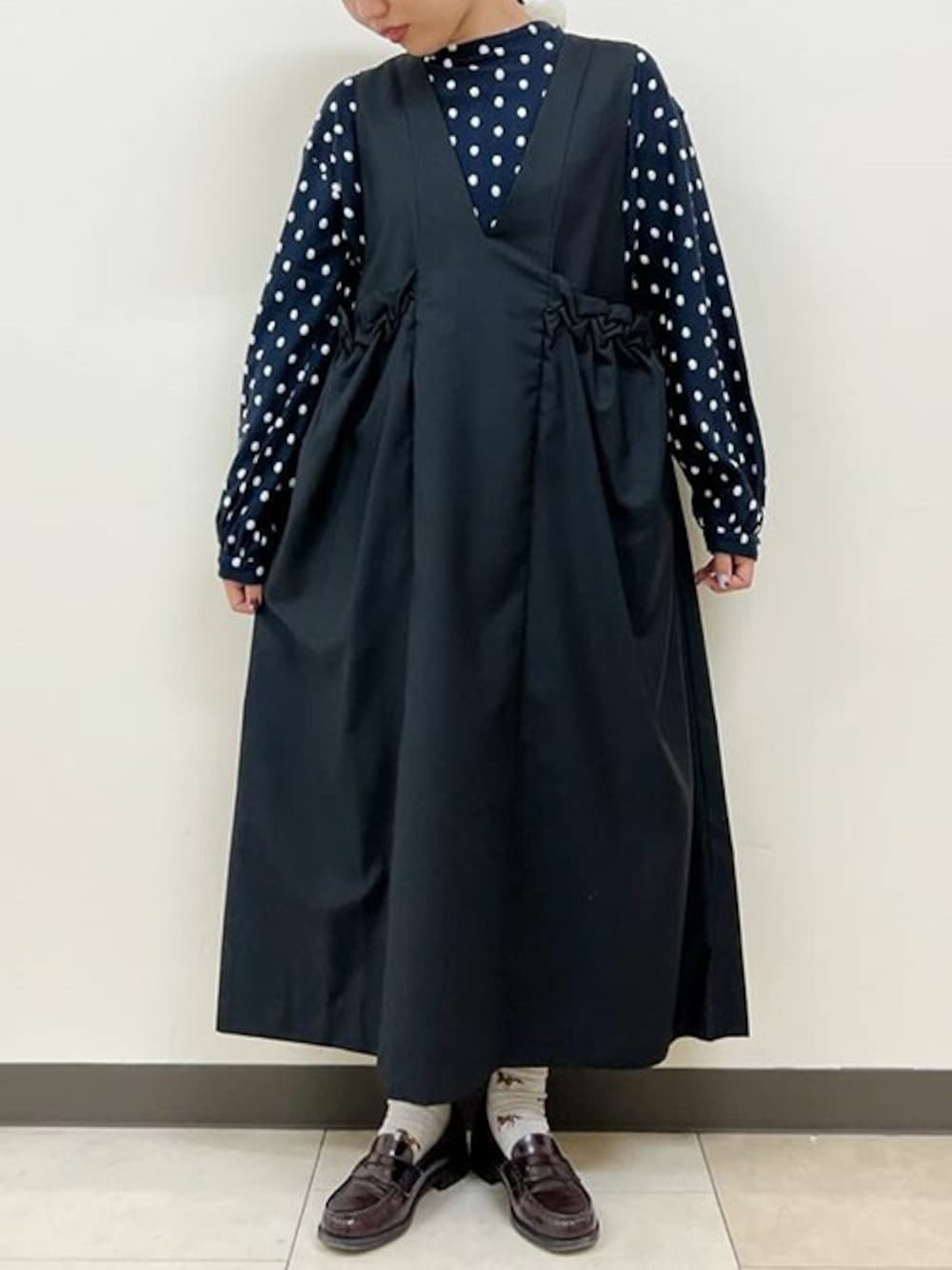 【美品】✨アトリエドゥサボン なみなみスモッキング　ジャンパースカート l'atelier du savon（アトリエドサボン）の「○なみなみ
