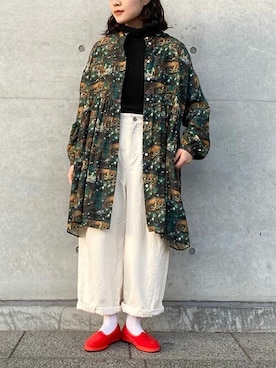 「タートルネック」｜「アイテム（チュニック）」を使った、アトリエドゥサボンさん（レディース・153cm）の冬コーディネート