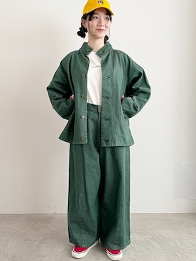 「新作」｜「アイテム（カバーオール）」を使った、アトリエドゥサボンさん（レディース・154cm）の冬コーディネート