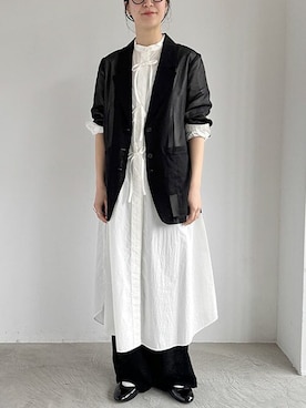 「シャツワンピース」｜「アイテム（ジャケット/アウター）」を使った、アトリエドゥサボンさん（レディース・160cm）の冬コーディネート