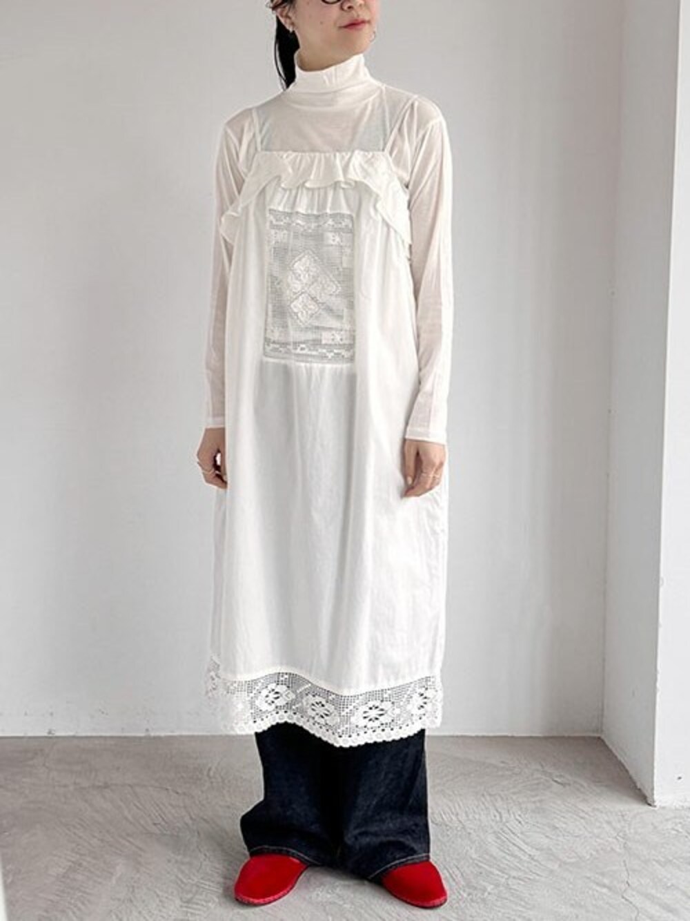 fig london Tuscany lace apron dress｜ファッション 