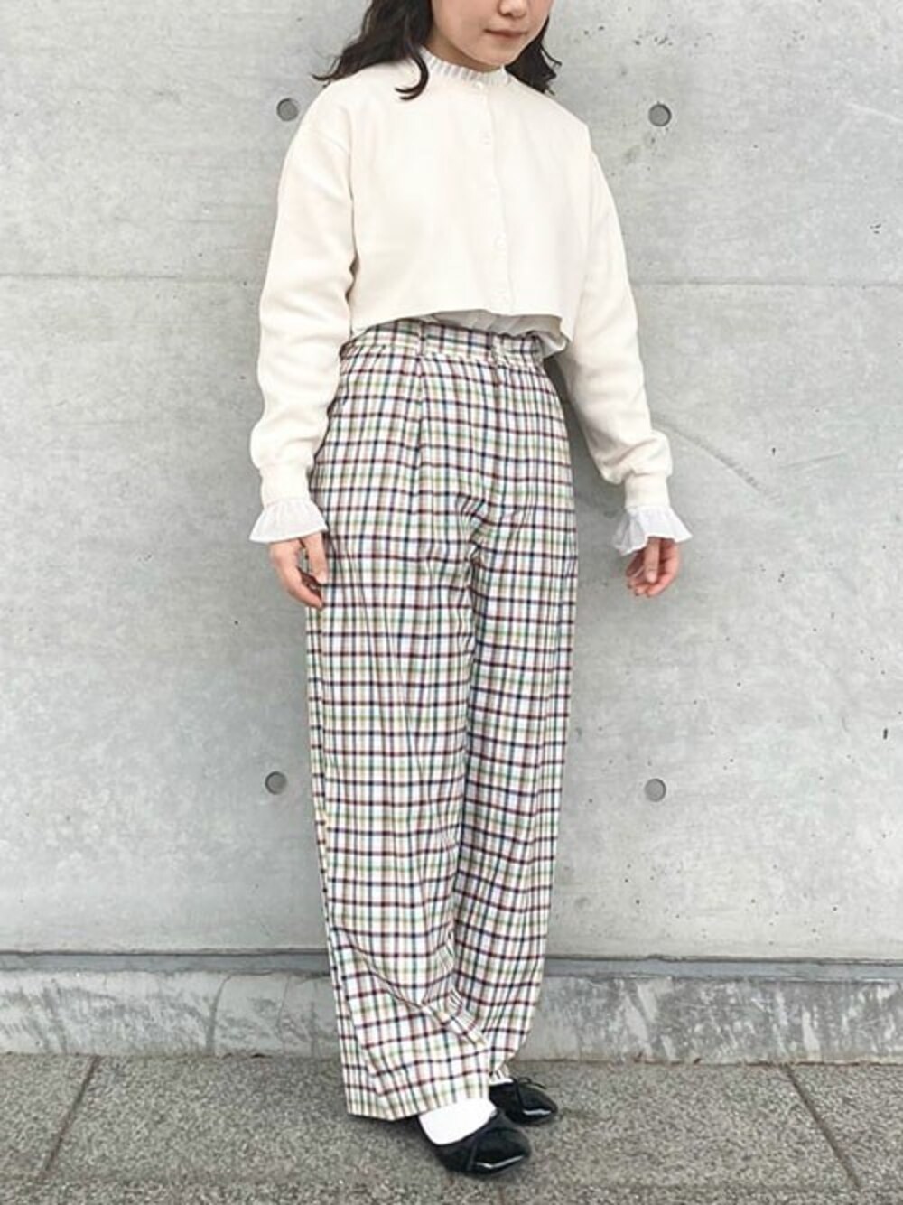 ☘春夏だね☘️ カジュアルパンツ　チェック柄♡Les Copain♡新品 continuer de NICE CLAUP/【SET UP】スタイルアップ叶う千鳥柄