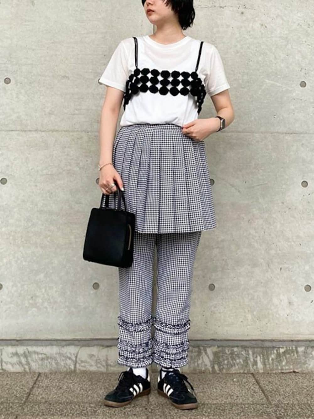 fig London（フィグロンドン）の「○DECO gingham apron pants