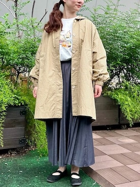 「l'atelier du savon（アトリエドサボン）のアイテム（その他アウター）」を使った、アトリエドゥサボンさん（レディース・155cm）の秋コーディネート
