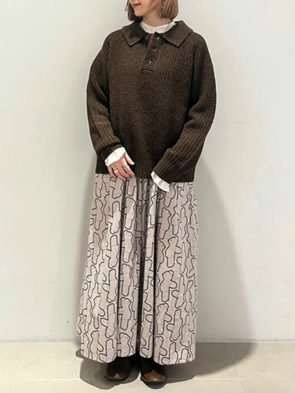I am I in fact…Bear pattern check ワンピース I am I in fact…Bear pattern check ワンピース