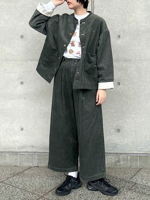 ８Wコーデュロイ　ちょいまるパンツ
